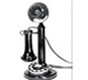 Photo of candlestick phone with dial.