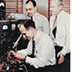 Photo of transistor inventors William Shockley, John Bardeen, and Walter Brattain.